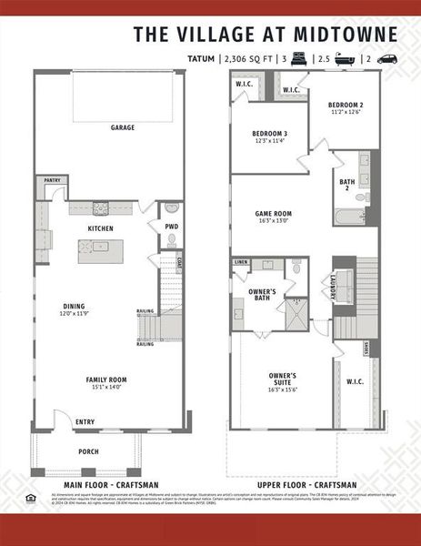 Our end unit Tatum floor plan offers everything you have been searching for in a low maintenance lifestyle home!