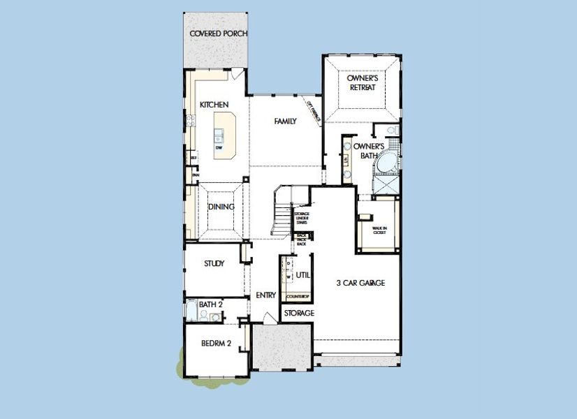 2D floor plan layout for the The Ardell by David Weekley Homes in Prairieland Village 60' Homesites, Cypress, TX (Image 4).