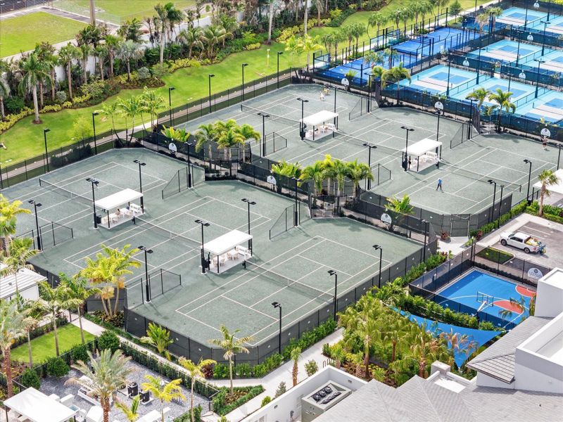 Aerial Clubhouse + Tennis