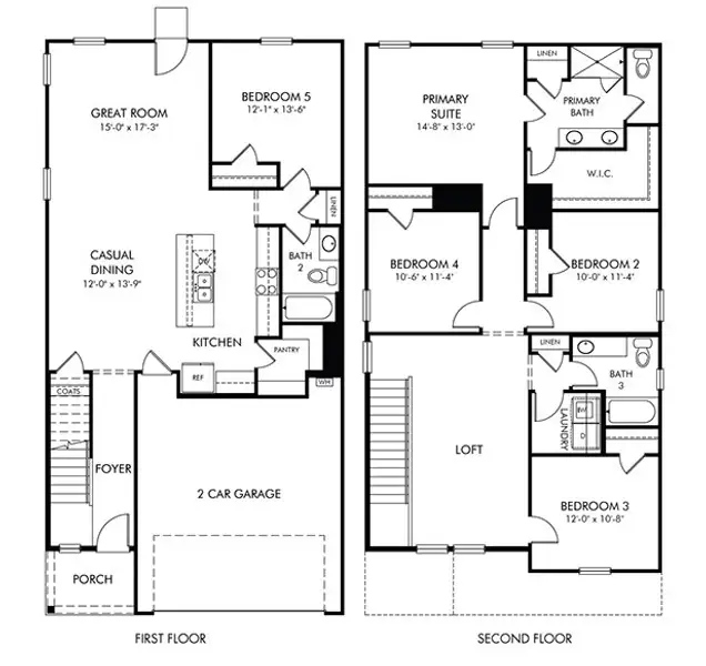 2D floor plan layout of this home in Pleasant Brook, Piedmont, SC (Image 1).