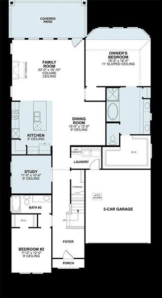 2D floor plan layout of this home in Lilyana, Celina, TX (Image 2). 2D floor plan layout of this home in Lilyana, Celina, TX (Image 2).