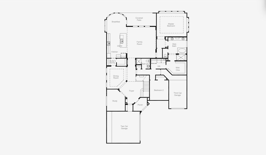 2D floor plan layout for the Lockhart by Coventry Homes in Dominion of Pleasant Valley 60', Wylie, TX (Image 3).