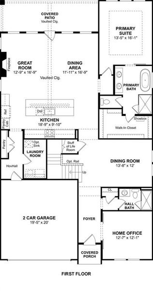 2D floor plan layout of this home in Heritage Ranch, Sherman, TX (Image 3).
