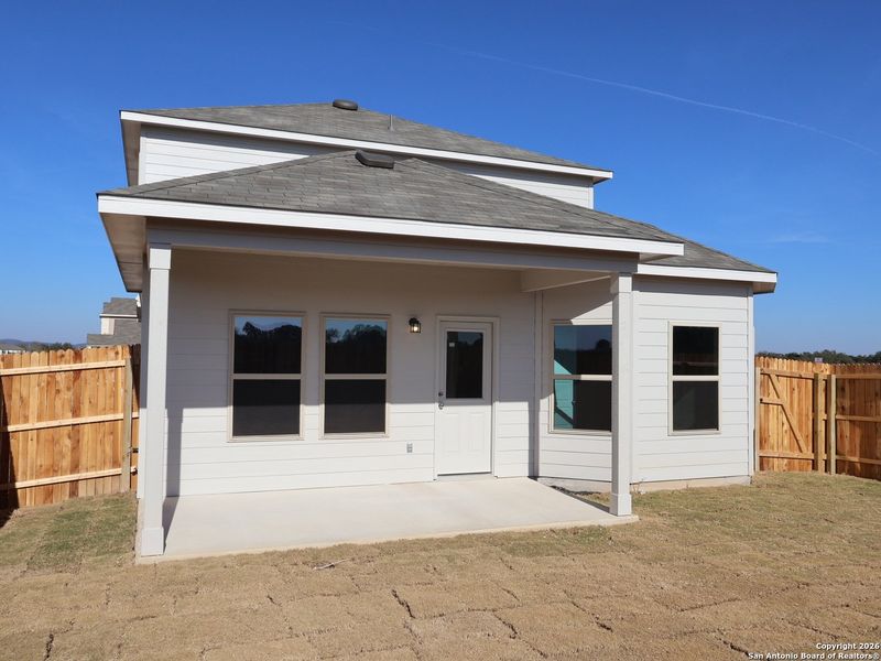 Exterior details and patio area of a home in Winding Brook, San Antonio (Image 22).