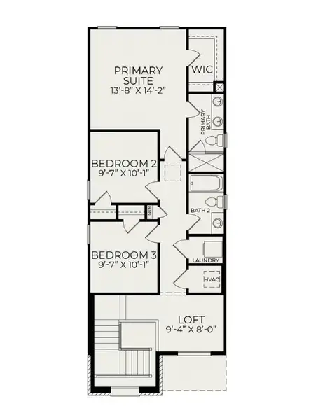 2D floor plan layout for the Flint A by Homes by Dickerson in NoVi Chatham Park, Pittsboro, NC (Image 3). 2D floor plan layout for the Flint A by Homes by Dickerson in NoVi Chatham Park, Pittsboro, NC (Image 3).