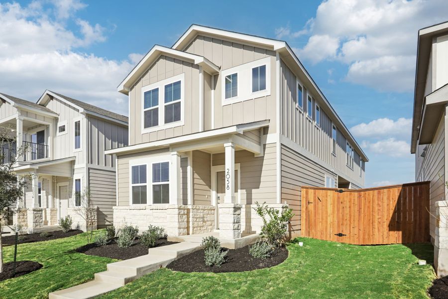 A house with a fence.