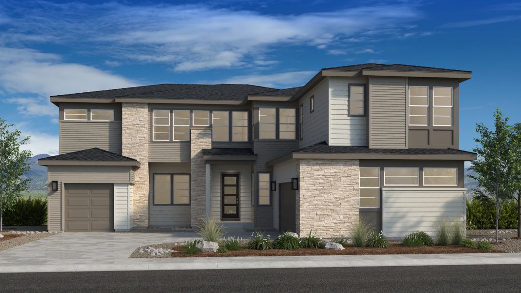 Representative exterior photo of a completed home built from the Aspenwood by Taylor Morrison in Macanta, Castle Rock, CO (Image 3). Representative exterior photo of a completed home built from the Aspenwood by Taylor Morrison in Macanta, Castle Rock, CO (Image 3).
