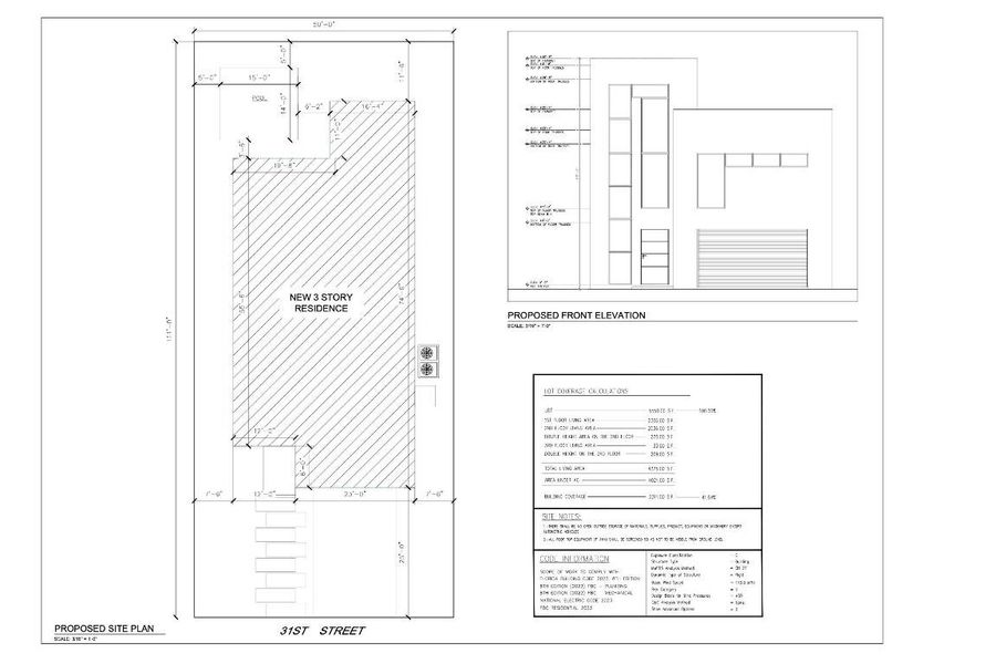 (6) ELEVATION AND SITE PLAN 244 31st St