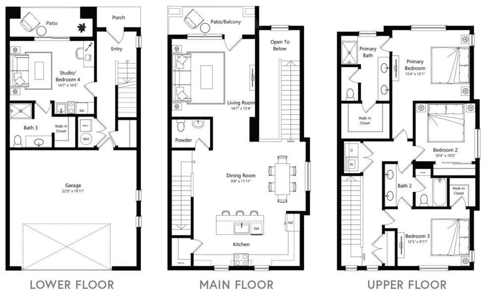2D floor plan layout of this home in The Commons at Victory Ridge, Colorado Springs, CO (Image 3).