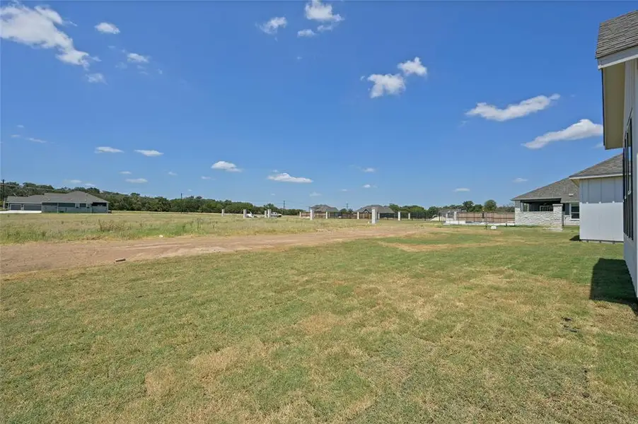 Backyard goes well beyond the sod. THe lot is over 405' long. THe sod is about 1/3 of the way back.