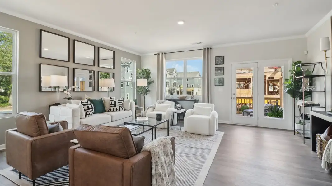 Furnished interior view inside a new home in Townes at Asbury, Hapeville (Image 2). Furnished interior view inside a new home in Townes at Asbury, Hapeville (Image 2).