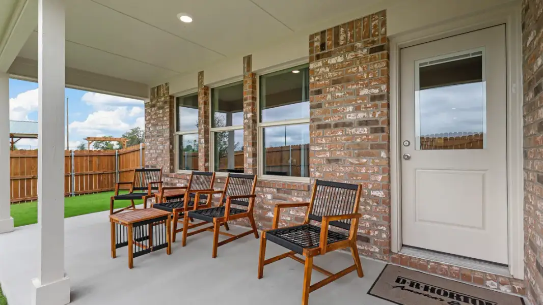 Exterior details and patio area of a home in Rosewood at Beltmill, Fort Worth (Image 2).