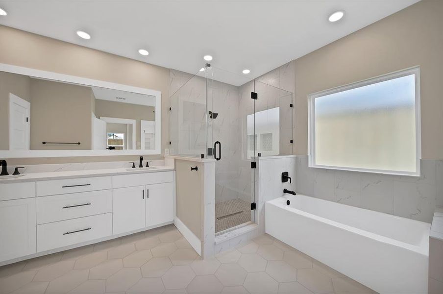 Furnished interior view inside a new home in , The Colony (Image 13).