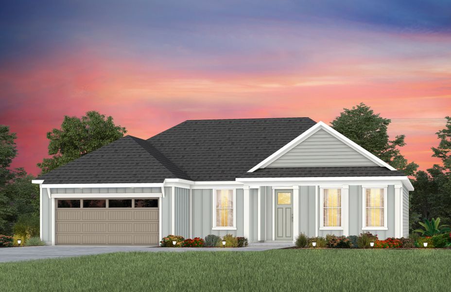 Representative exterior photo of a completed home built from the Stardom by Del Webb in Carolina Riverside, Belmont, NC (Image 2). Representative exterior photo of a completed home built from the Stardom by Del Webb in Carolina Riverside, Belmont, NC (Image 2).