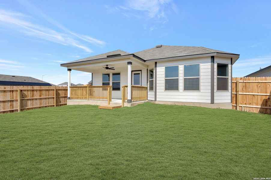 Exterior details and patio area of a home in Meadows at Clear Springs, New Braunfels (Image 27).