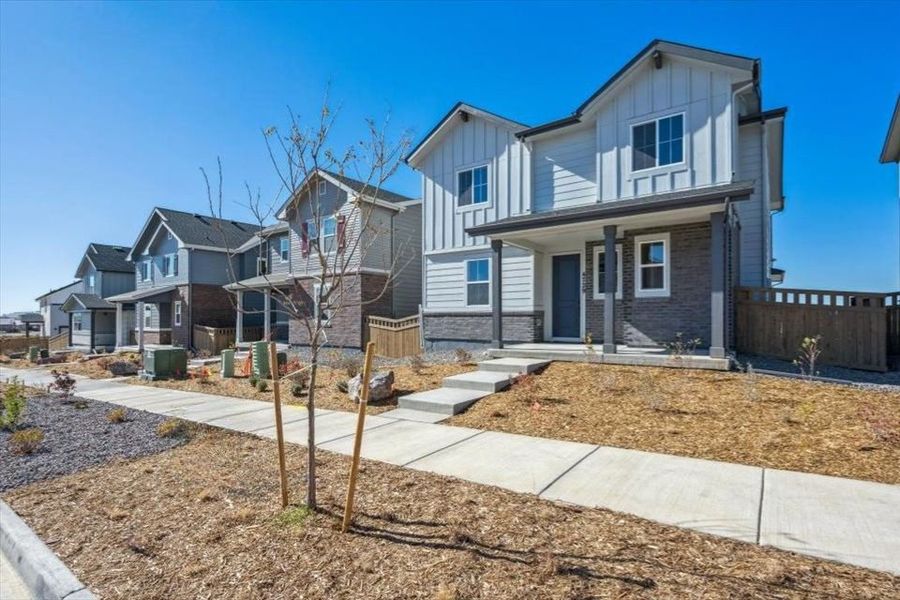 A row of houses. A row of houses.