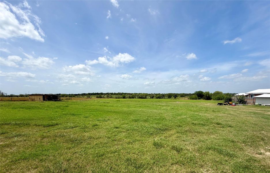 A verdant, open field with distant trees, offering vast possibilities for development or recreation.