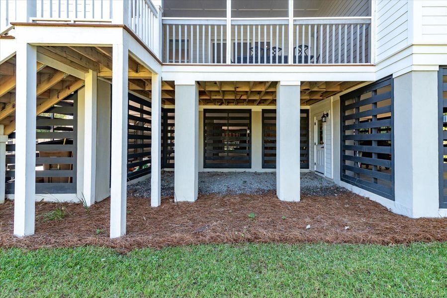 Exterior details and patio area of a home in , James Island (Image 28). Exterior details and patio area of a home in , James Island (Image 28).