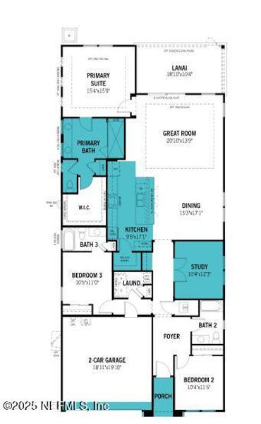 2D floor plan layout of this home in RiverTown - WaterSong, St. Johns, FL (Image 3). 2D floor plan layout of this home in RiverTown - WaterSong, St. Johns, FL (Image 3).