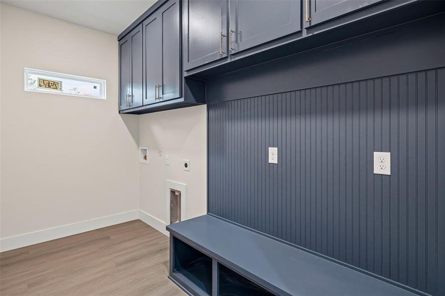 Mud area in laundry room