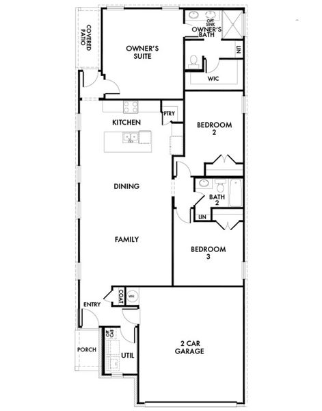 2D floor plan layout for the Cottonwood by Impression Homes in Creekside Ranch, Blue Ridge, TX (Image 3). 2D floor plan layout for the Cottonwood by Impression Homes in Creekside Ranch, Blue Ridge, TX (Image 3).