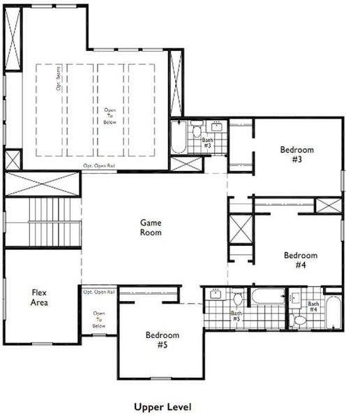 2D floor plan layout of this home in Lariat, Liberty Hill, TX (Image 4).