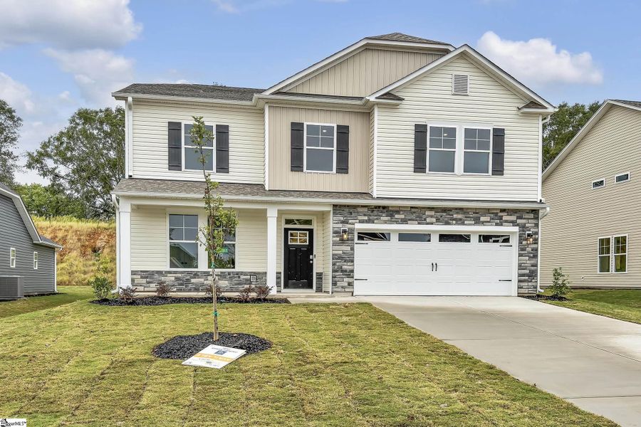 Front exterior of a new home in Lynbrook, Boiling Springs, SC, highlighting curb appeal (Image 2).
