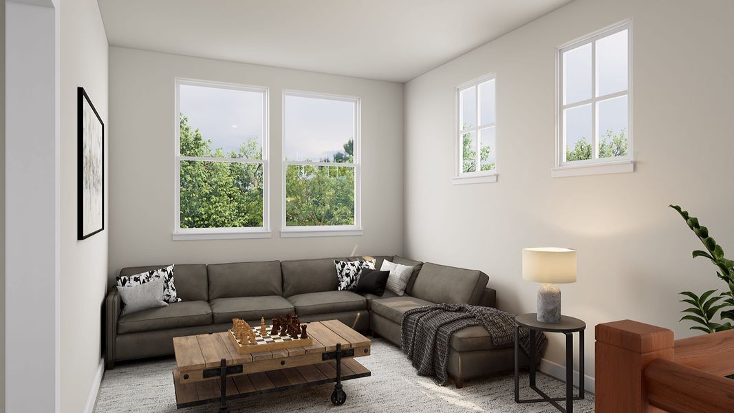 Representative furnished interior of a home built from the Veranda by Tri Pointe Homes in Flora, Hutto (Image 9). Representative furnished interior of a home built from the Veranda by Tri Pointe Homes in Flora, Hutto (Image 9).