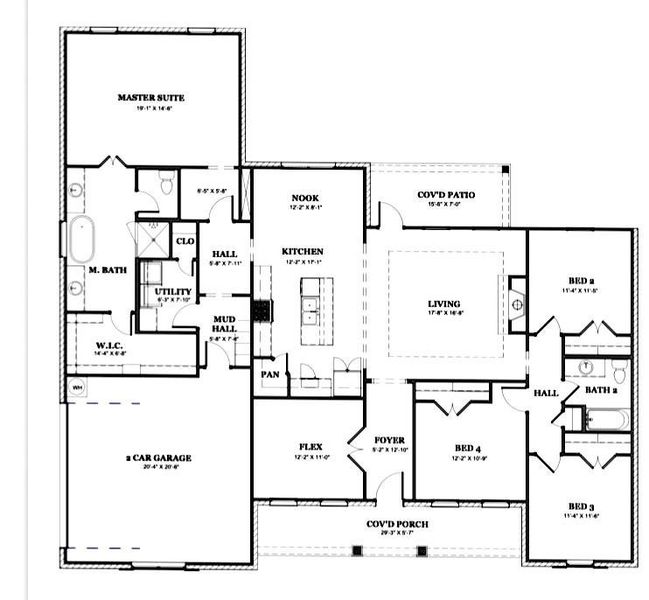 2D floor plan layout of this home in Settler’s Glen, New Fairview, TX (Image 3).