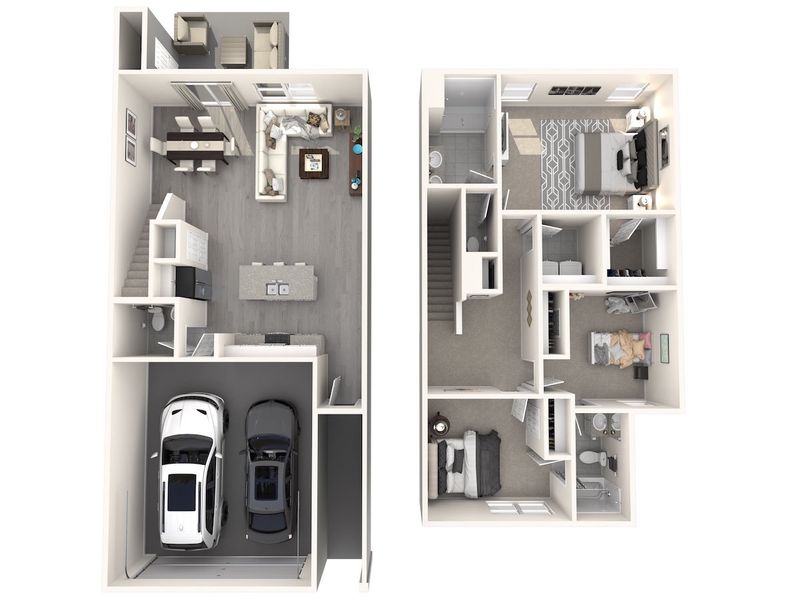 2D floor plan layout for the Carmine by Meritage Homes in Oakwood Townes, Mebane, NC (Image 4). 2D floor plan layout for the Carmine by Meritage Homes in Oakwood Townes, Mebane, NC (Image 4).