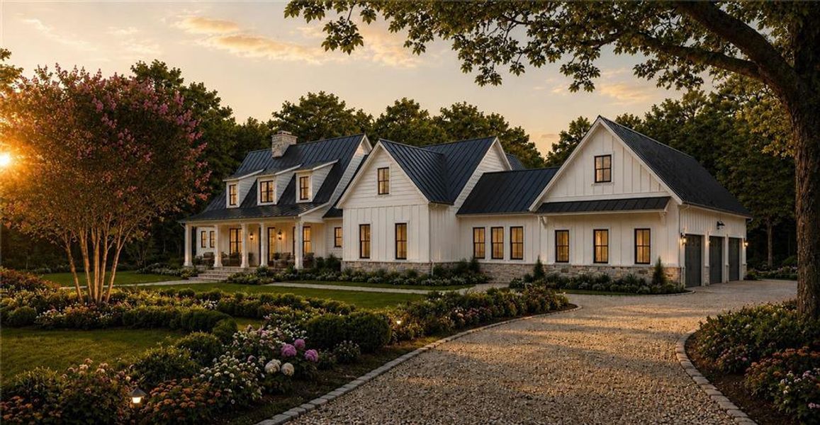 Front exterior of a new home in , Ball Ground, GA, highlighting curb appeal (Image 10). Front exterior of a new home in , Ball Ground, GA, highlighting curb appeal (Image 10).