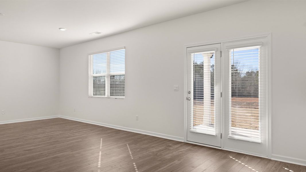 Representative unfurnished interior of a home built from the Mansfield by D.R. Horton in Brooks Station, Dacula (Image 10).