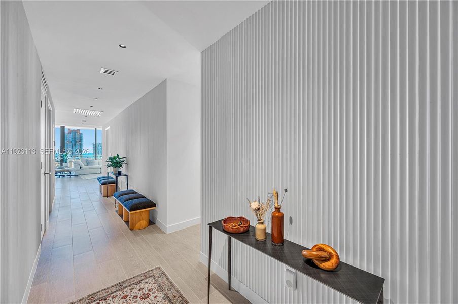 Furnished interior view inside a new home in Five Park, Miami Beach (Image 18).