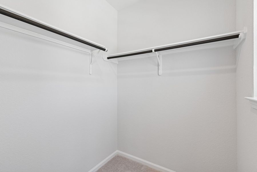 The Oriole II- Primary Walk-in Closet. Sample image to be used for example only, colors, options and upgrades vary.