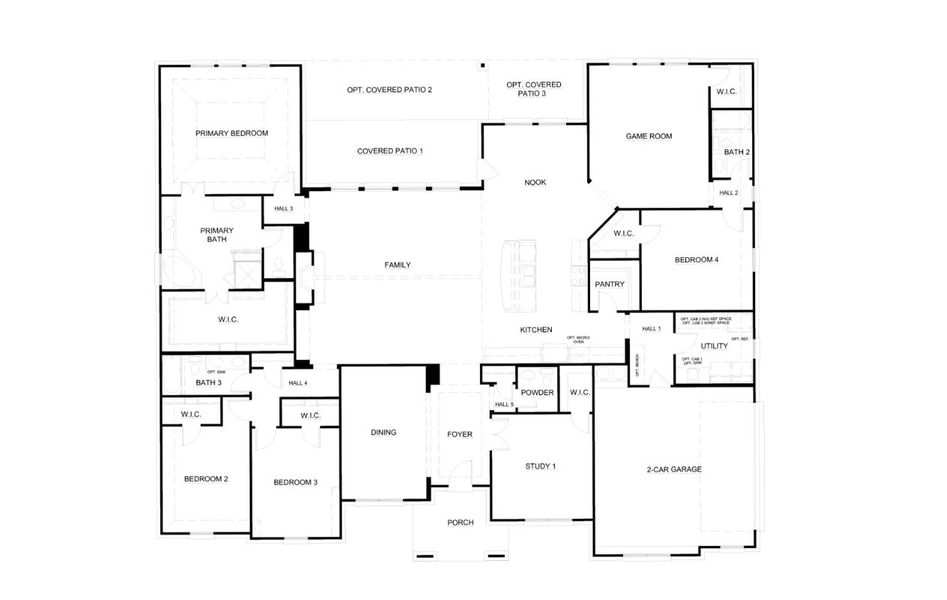 2D floor plan layout for the Concept 3634 by Landsea Homes in Paloma Ranch, Justin, TX (Image 4). 2D floor plan layout for the Concept 3634 by Landsea Homes in Paloma Ranch, Justin, TX (Image 4).