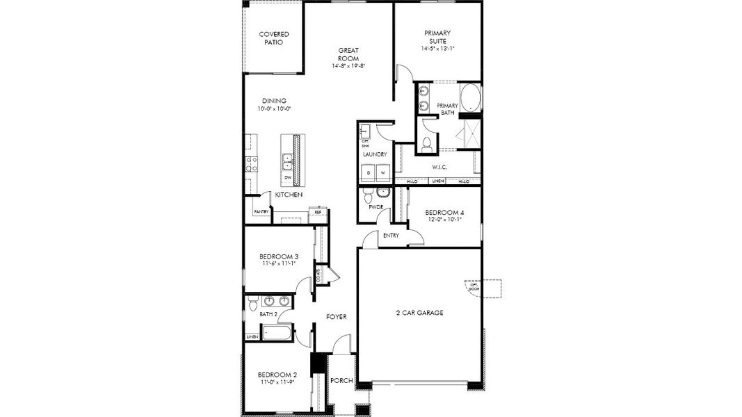 2D floor plan layout of this home in Blossom Rock Reserve Series, Apache Junction, AZ (Image 1). 2D floor plan layout of this home in Blossom Rock Reserve Series, Apache Junction, AZ (Image 1).