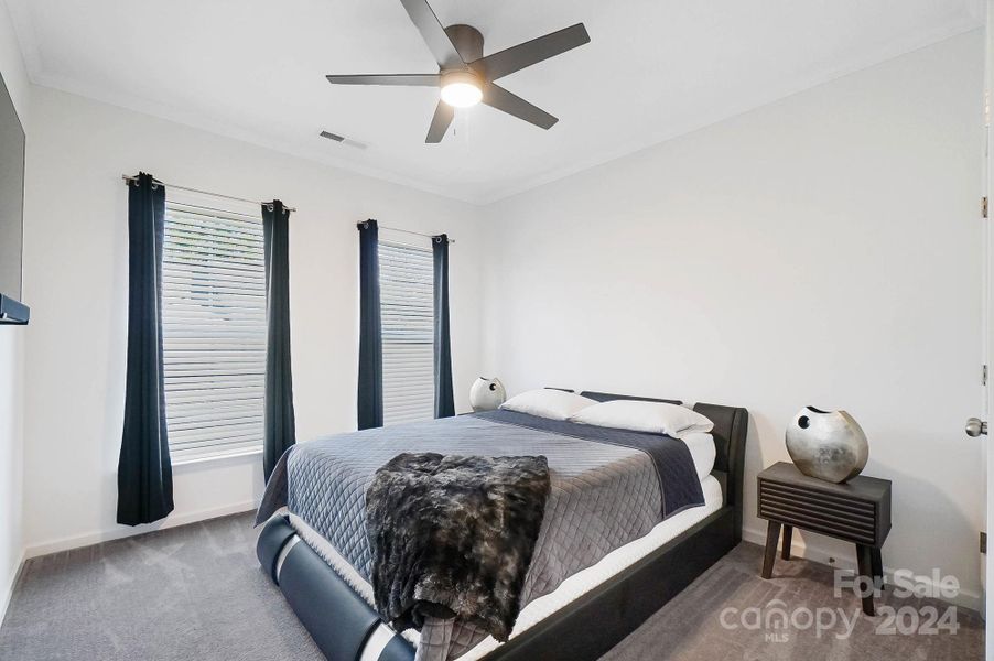 Main floor bedroom, just located to the left after you enter the home.