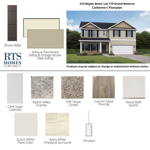 2D floor plan layout of this home in Grand Reserve, Hinesville, GA (Image 4).