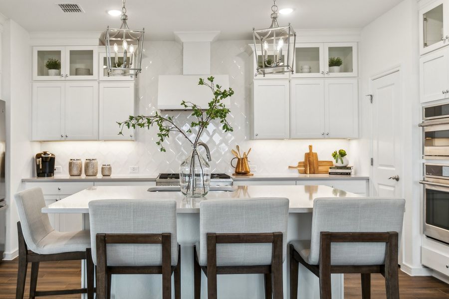 Kitchen with pendant lighting