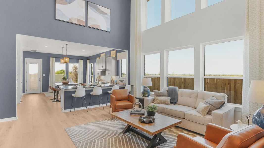 Representative furnished interior of a home built from the Leilana by Chesmar Homes in The Grove at Blackhawk, Pflugerville (Image 8). Representative furnished interior of a home built from the Leilana by Chesmar Homes in The Grove at Blackhawk, Pflugerville (Image 8).