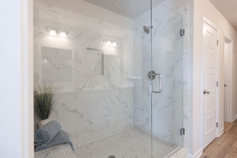 Optional super shower option in primary bath