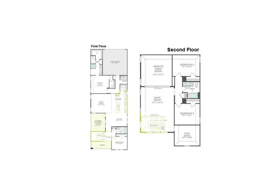 2D floor plan layout of this home in Painted Tree, McKinney, TX (Image 3).