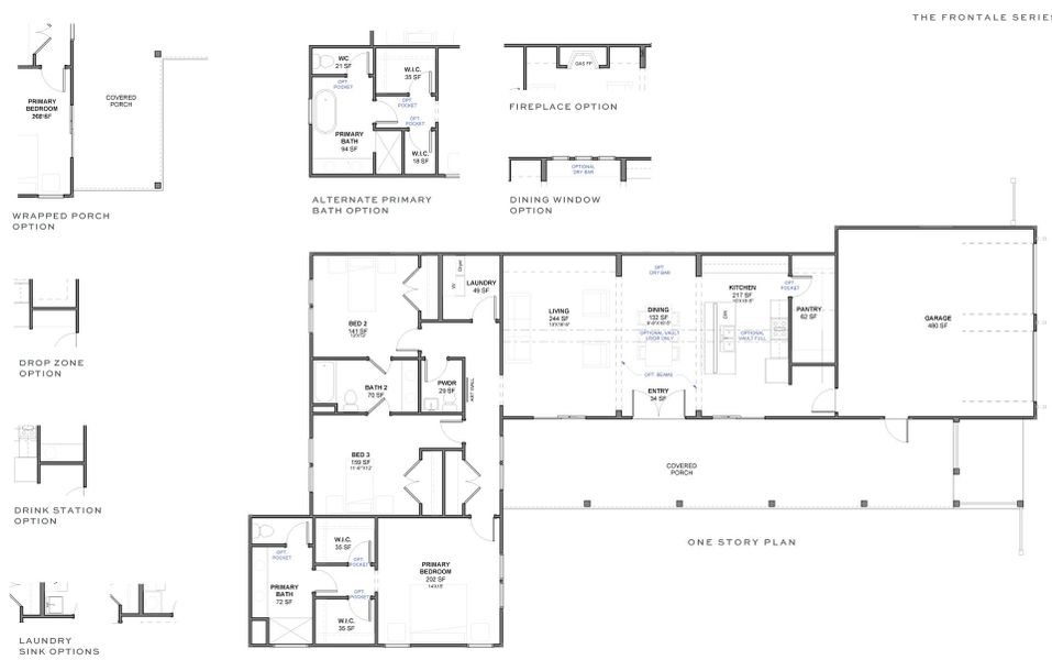 2D floor plan layout for the Hortus I by New Leaf Builders in The Domus Collection at Midtown Nexton, Summerville, SC (Image 3).