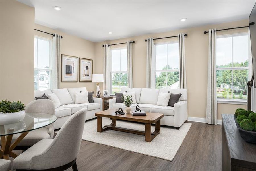Representative furnished interior of a home built from the Bruckner Quick Move In by Ryan Homes in Stowe Branch Townhomes, Charlotte (Image 16). Representative furnished interior of a home built from the Bruckner Quick Move In by Ryan Homes in Stowe Branch Townhomes, Charlotte (Image 16).
