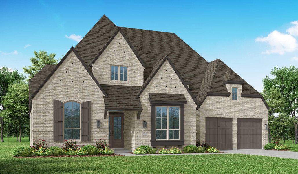 Representative exterior photo of a completed home built from the 804 Plan by Highland Homes in Fulbrook on Fulshear Creek: 80ft. lots, Fulshear, TX (Image 18). Representative exterior photo of a completed home built from the 804 Plan by Highland Homes in Fulbrook on Fulshear Creek: 80ft. lots, Fulshear, TX (Image 18).