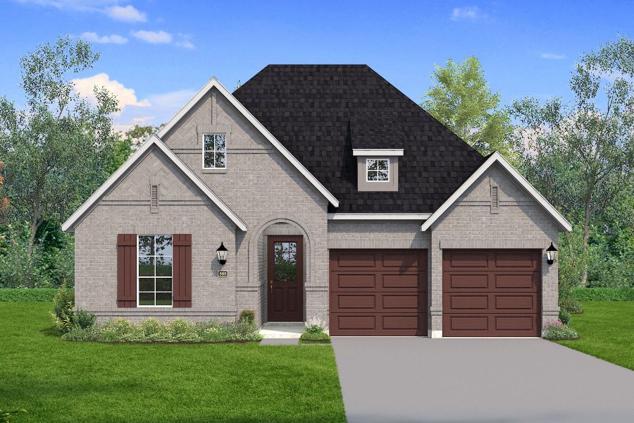 Representative exterior photo of a completed home built from the Bianca by Mattamy Homes in Spiritas Ranch, Little Elm, TX (Image 5). Representative exterior photo of a completed home built from the Bianca by Mattamy Homes in Spiritas Ranch, Little Elm, TX (Image 5).