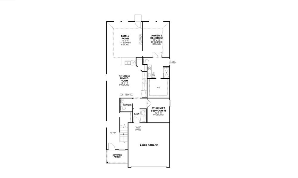 2D floor plan layout for the Gardenia - 30' Smart Series by M/I Homes in Lane Ranch, Sanger, TX (Image 3).