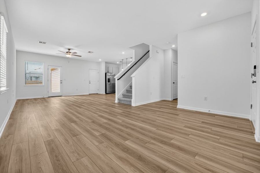 Representative unfurnished interior of a home built from the Sandgrouse by Taylor Morrison in Longview, Del Valle (Image 10). Representative unfurnished interior of a home built from the Sandgrouse by Taylor Morrison in Longview, Del Valle (Image 10).