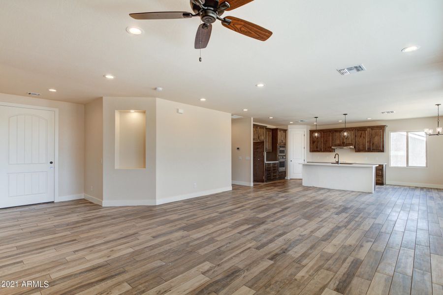 Living room and kitchen