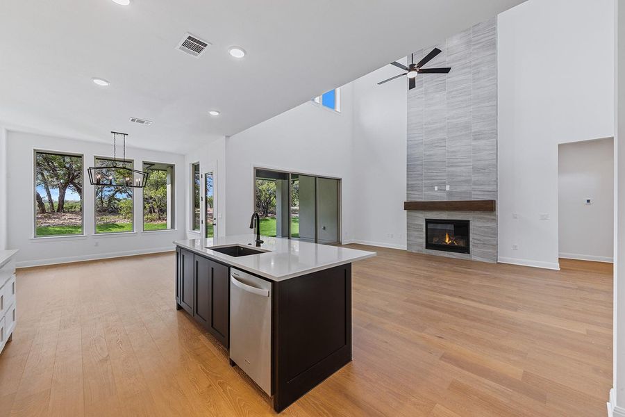Furnished interior view inside a new home in The Hollows Canyon - 60', Lago Vista (Image 15).